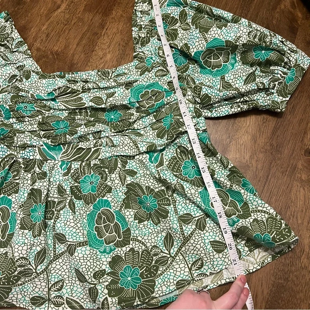 Anthropologie Nikasha Babydoll Poplin Blouse Size Small Boho Coquette Babydoll